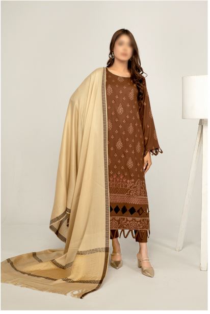 Kashish By Fantak Vol-02 Wool Embroidered Suit D-07 Brown
