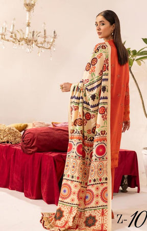 زیب النساء By Khubsoorat Embroidered Khaddar Unstitched 3pc suits Z-10