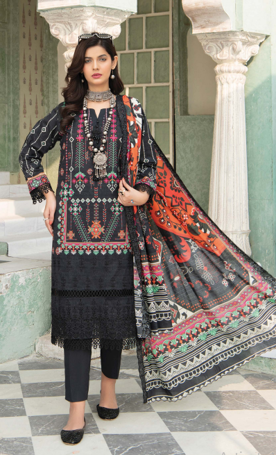 Mashal By Riaz Arts Lawn Embroidered Suit 01