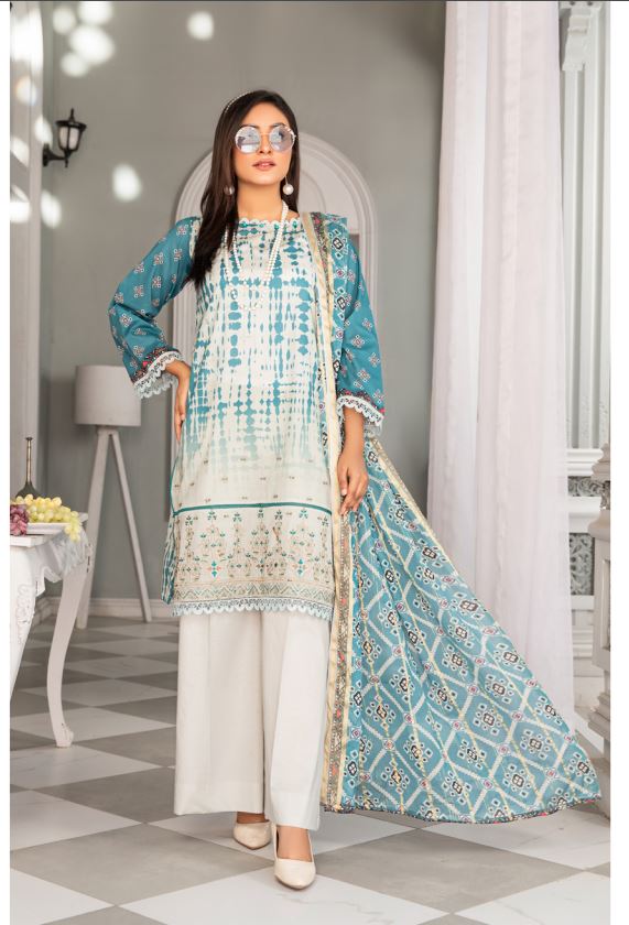 Mirha By JB Digital Printed Lawn Embroidered Unstitched 3Pc suit D-01