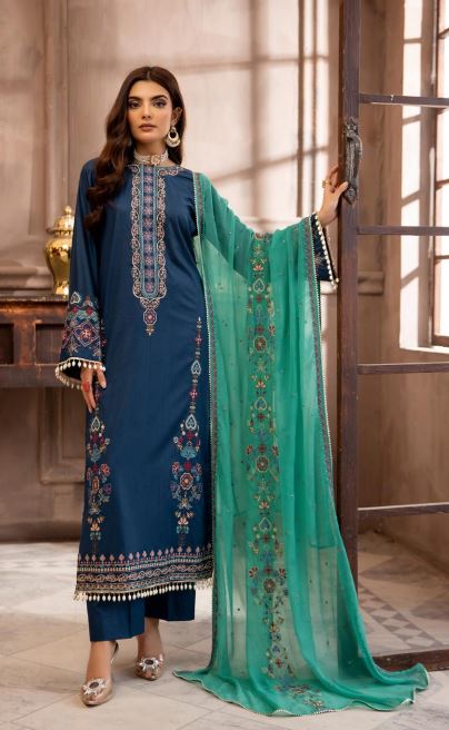 Husn E Jahan By Khoobsurat Lawn Embroidered Suit HJ-01