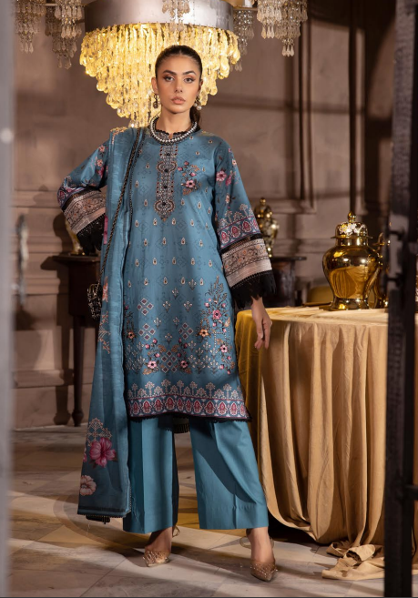 Aleena By Shaista Khaddar Embroidered Unstitched 3pc Suit D-216