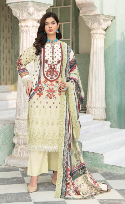 Mashal By Riaz Arts Lawn Embroidered Suit 02