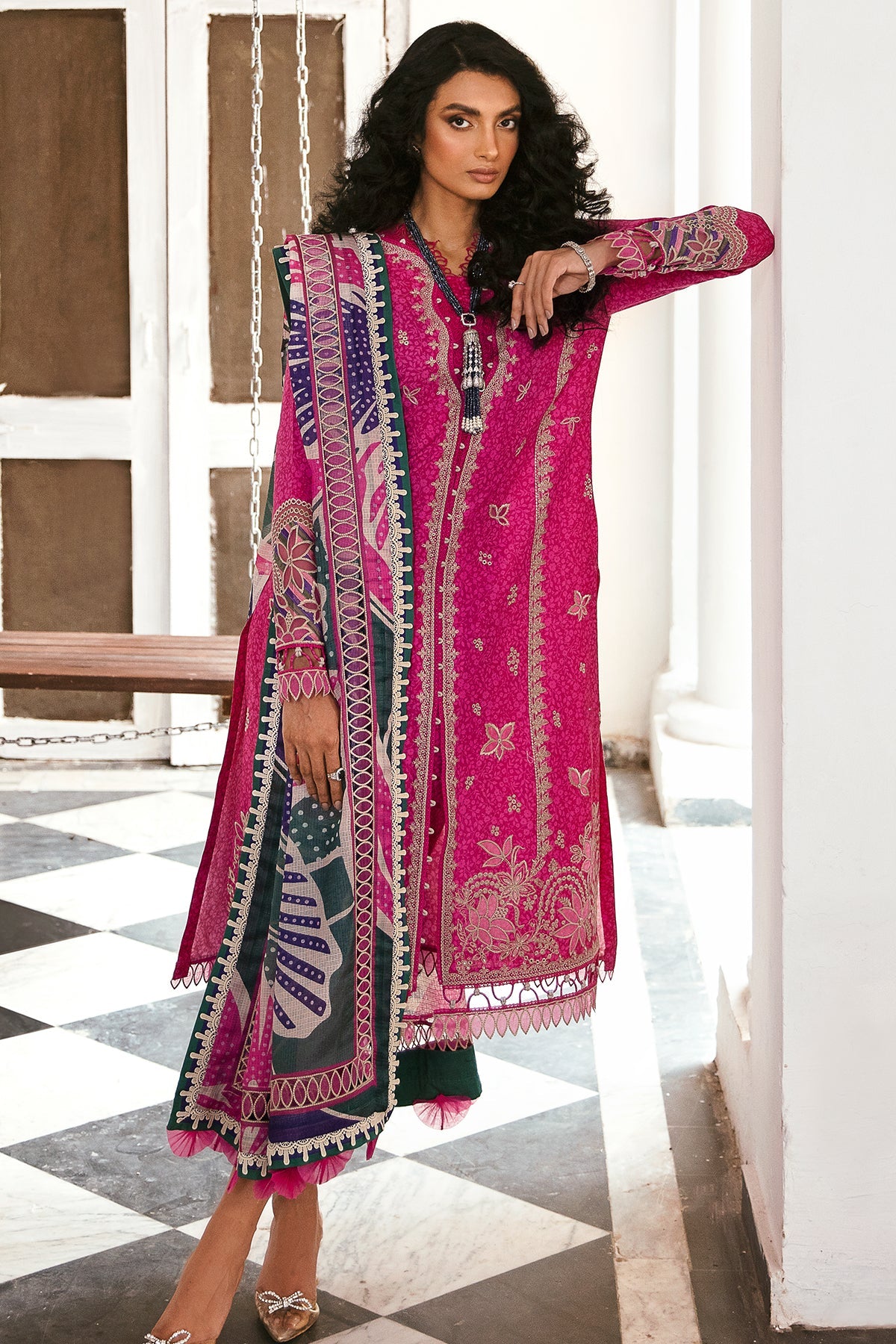 Iris By Jazmin Embroidered Lawn Suits Unstitched 3 Piece D-02 Bright