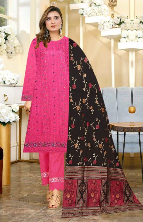 Dahlia Lawn Embroidered Suit 02