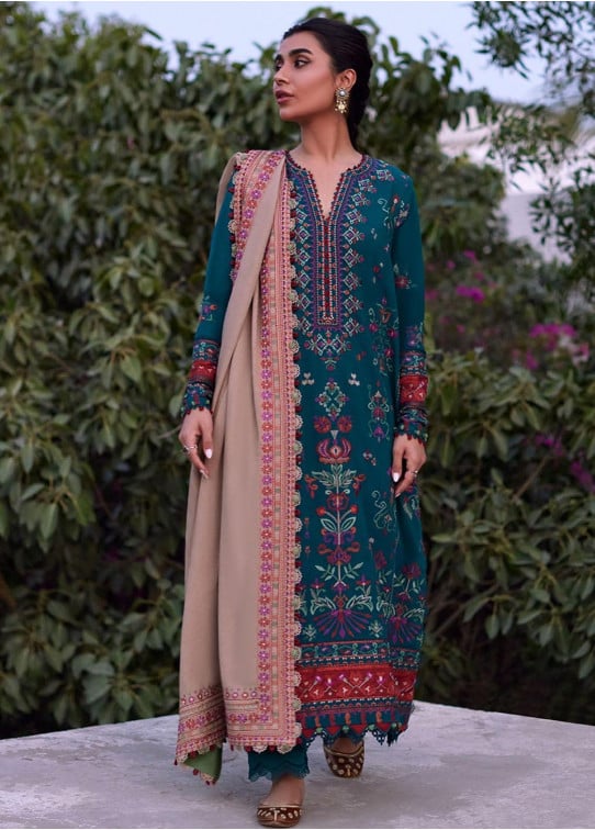 Zaha By Khadijah Shah Embroidered Suits Unstitched 3 Piece ZW23-03 ECRIN