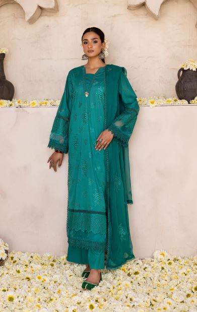 Milan Rut By Khoobsurat Lawn Embroidered Suit MR-03 Green
