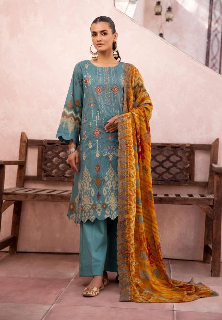 Hannah By Mahees Lawn Embroidered Suit ML-03 L-Zink