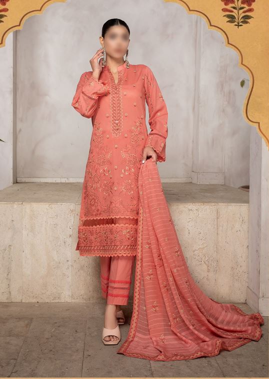 Mehru By Fantak Lawn Embroidered Suit 03
