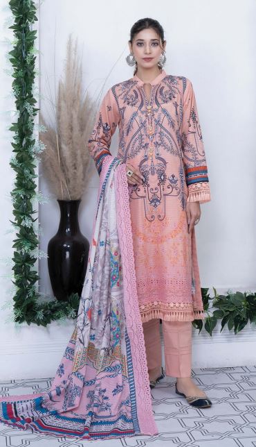 Mashaal By Riaz Arts Lawn Embroidered Suit 03 L-Pista