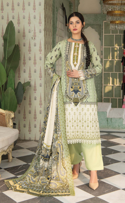Mashal By Riaz Arts Lawn Embroidered Suit 04