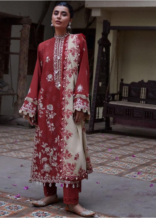 Zaha By Khadijah Shah Embroidered Suits Unstitched 3 Piece  ZW23-05 MELTEM