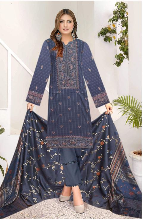 Dahlia Lawn Embroidered Suit 05