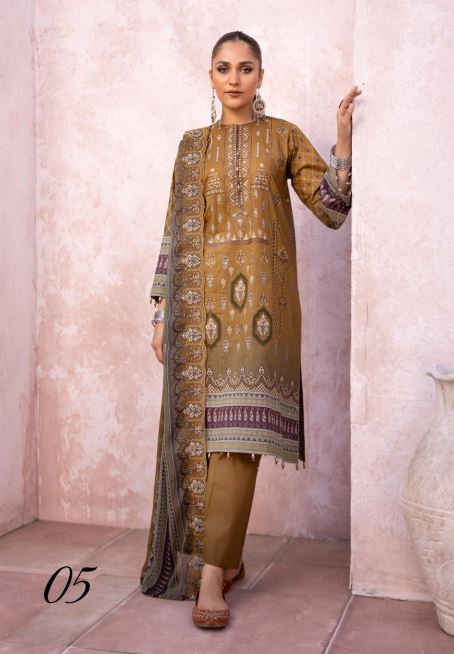 Hannah By Mahees Lawn Embroidered Suit ML-05 Mehndi