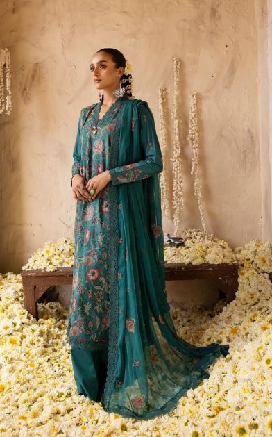 Milan Rut By Khoobsurat Lawn Embroidered Suit MR-06 Green