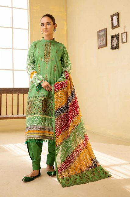 Ghazal By Mahees Lawn Embroidered Suit ML-06 Green