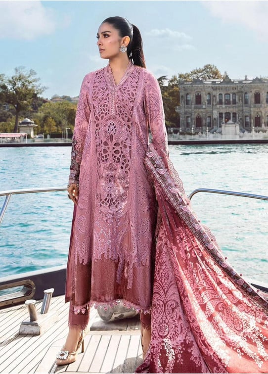 Maria B Embroidered Linen Suits Unstitched 3 Piece D-6
