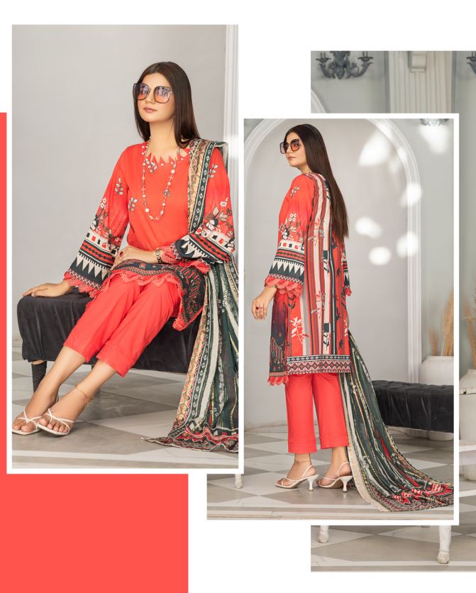 Mirha By JB Digital Printed Lawn Embroidered Unstitched 3Pc suit D-06