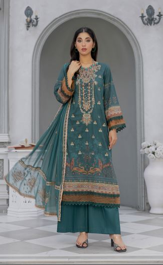 Gahry Rang By Smile Lawn Embroidered Suit 1371 Mongia