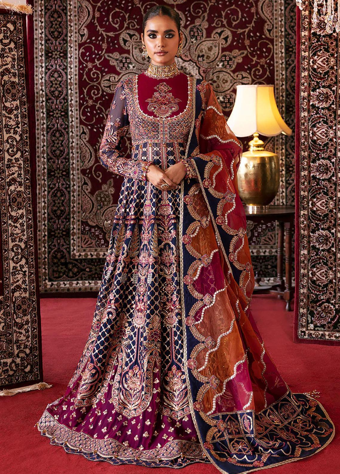 Hayat By Afrozeh Embroidered Chiffon Suits Unstitched 3  D-07 Sarang