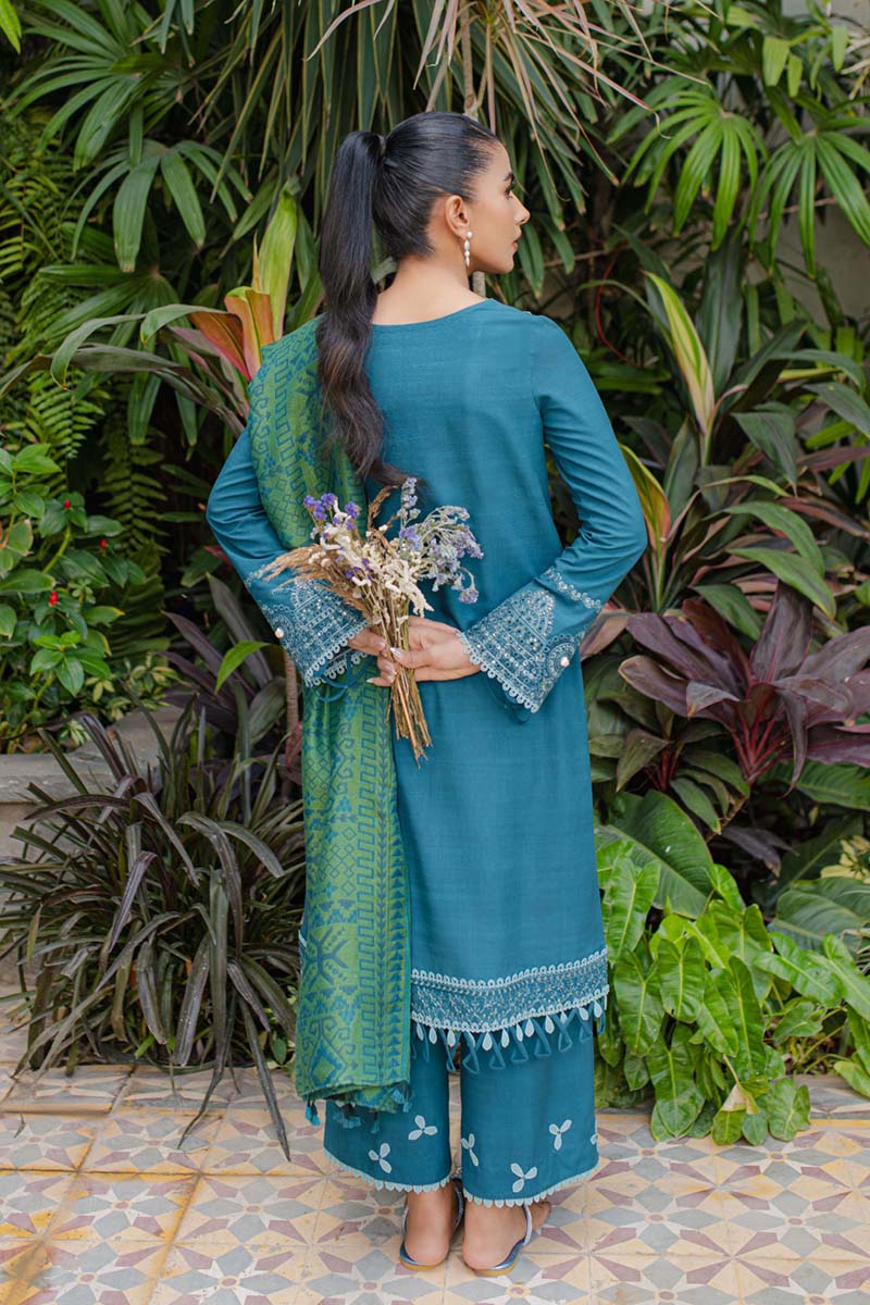 Qline By Qalamkar Embroidered Linen Suits Unstitched 3 Piece WL-08 SOLENE