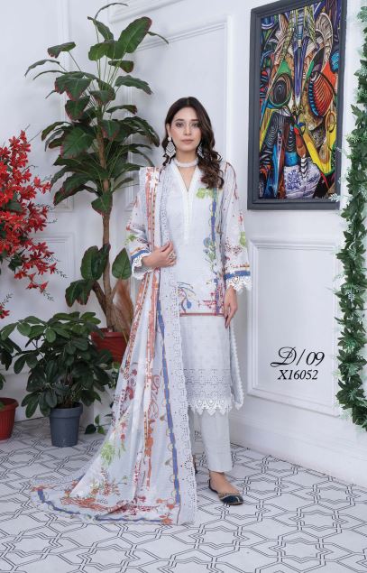 Mashaal By Riaz Arts Lawn Embroidered Suit 09 L-Gray