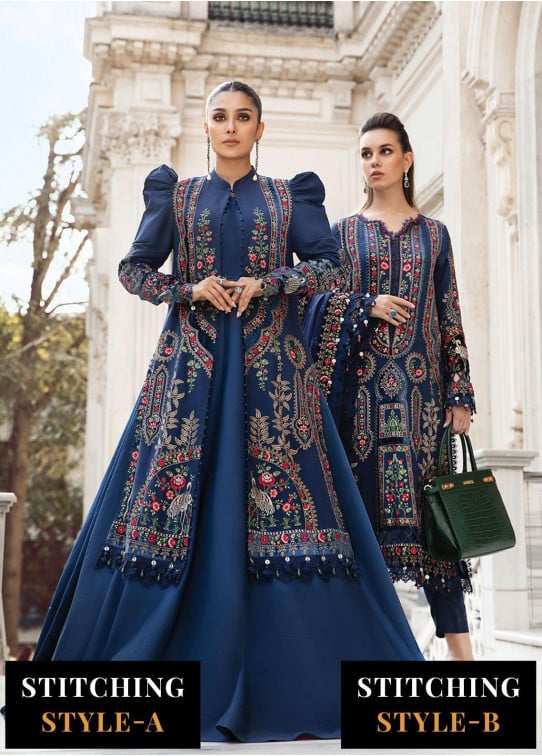 Maria B Embroidered Linen Suits Unstitched 3 Piece D-9