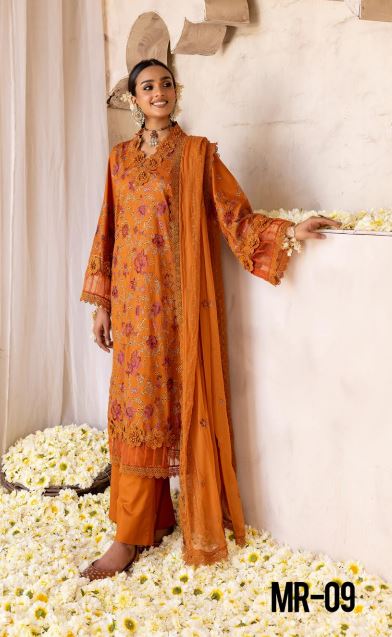 Milan Rut By Khoobsurat Lawn Embroidered Suit MR-09 D-Rust