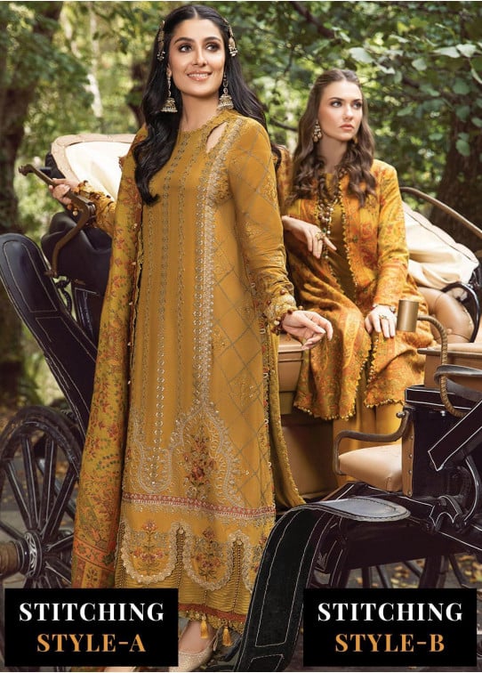 Maria B Embroidered Linen Suits Unstitched 3 Piece D-10