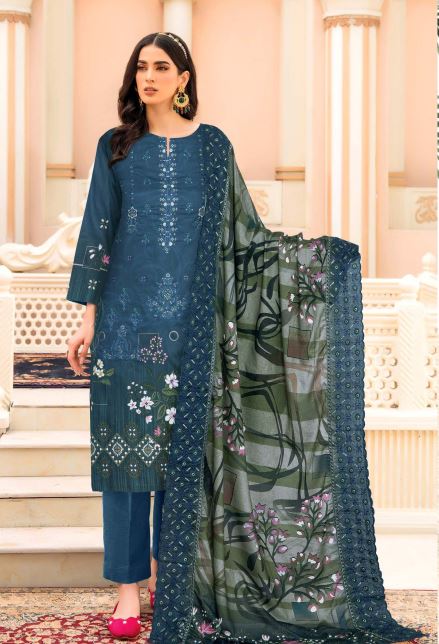 Rukhsar By Aadarsh Lawn Embroidered Suit AD-1113 Navy