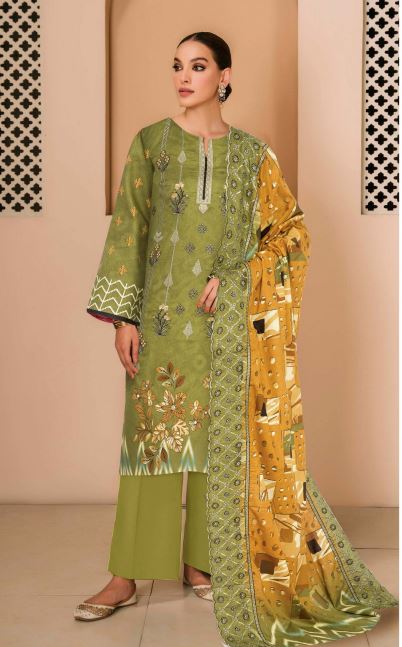 Rukhsar By Aadarsh Lawn Embroidered Suit AD-1118 Parrot