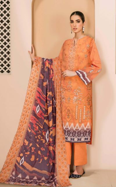 Rukhsar By Aadarsh Lawn Embroidered Suit AD-1120 Orange