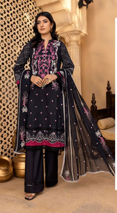 Smile Lawn Embroidered Suit 1131 Black