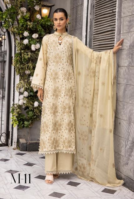 Meharma By Khoobsurat Lawn Embroidered Suit M-11 Skin