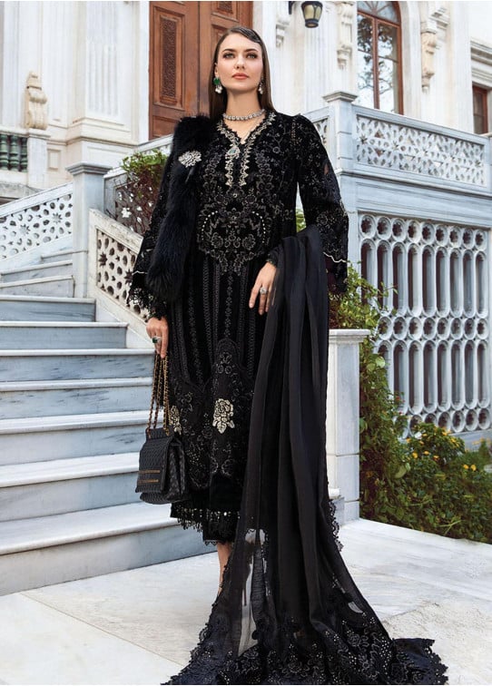 Maria B Embroidered Linen Suits Unstitched 3 Piece D-11