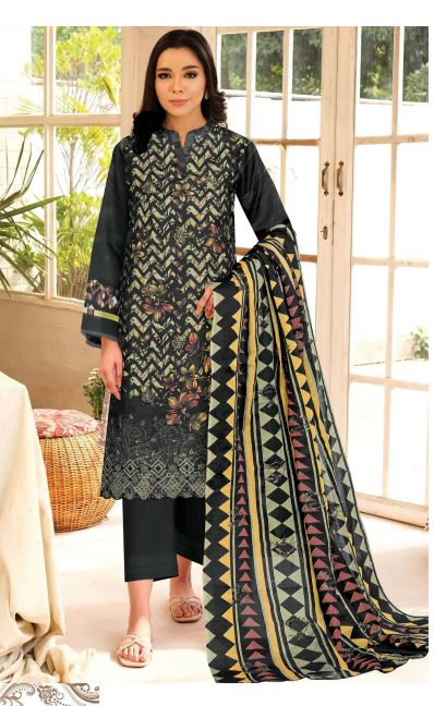 Dilkash By Aadarsh Lawn Embroidered Suit AD-1219 Black