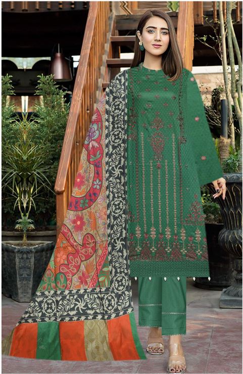 Rang E Bahar By Fine Arts Lawn Embroidered Suit D-12 Green