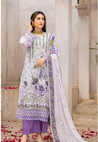 Pankh By Azam Arts Lawn Embroidered Suit D-1354 Multi
