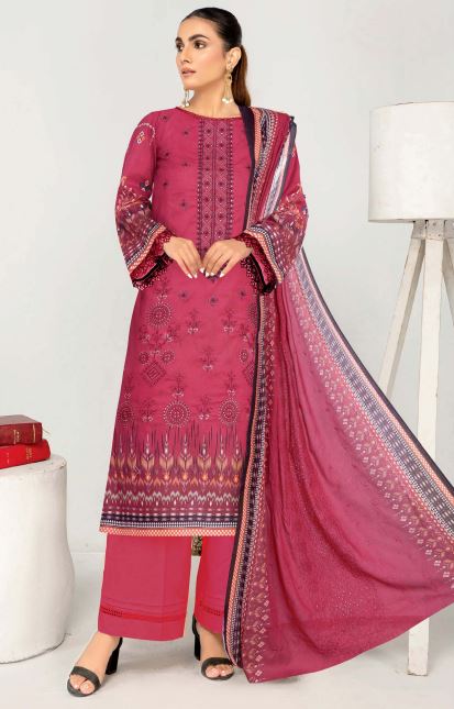 Rung Reza By Aadarsh Lawn Embroidered Suit AD-1409 Maroon