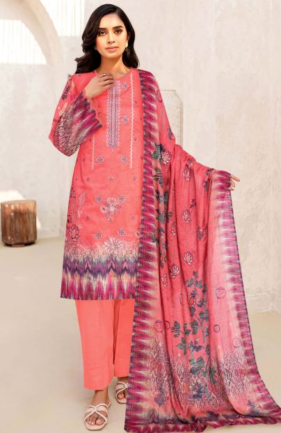 Kaavish By Aadarsh Lawn Embroidered Suit AD-1614 T-Pink