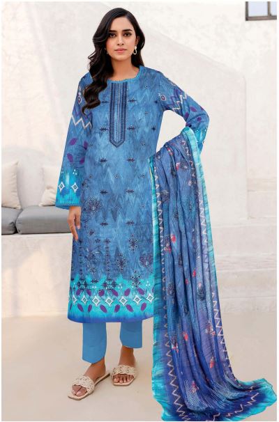 Kaavish By Aadarsh Lawn Embroidered Suit AD-1619 Blue