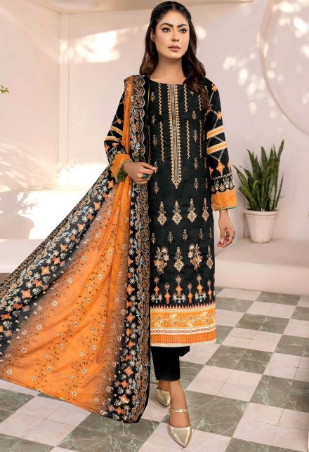 Rangoli By Aadarsh Lawn Embroidered Suit AD-1811 Black