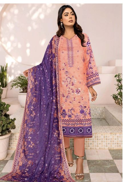 Rangoli By Aadarsh Lawn Embroidered Suit AD-1812 Peach