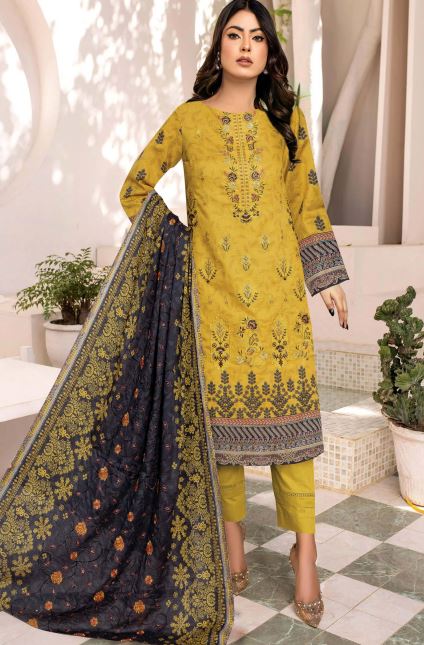 Rangoli By Aadarsh Lawn Embroidered Suit AD-1816 Mustard