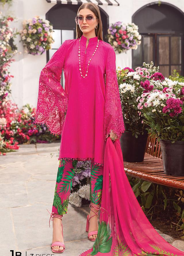 MPrints by Maria B Embroidered Lawn Suits Unstitched 3 Piece MB24P 1B