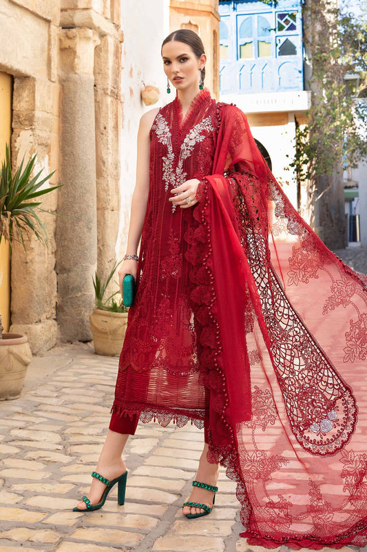 Maria B Lawn Embroidered Suit 01B