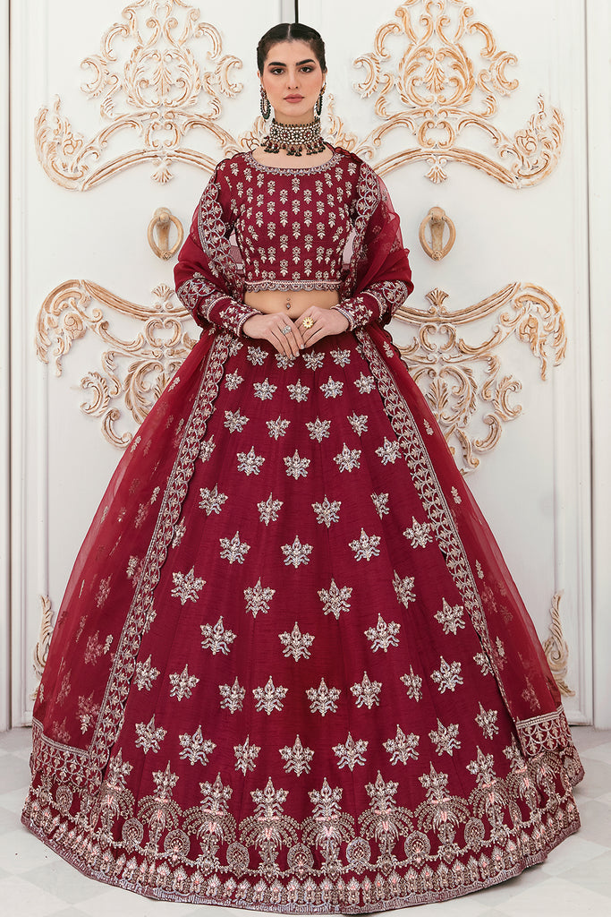 Suhan By Akbar Aslam Raw Silk Embroidered Suit UN-1454 Maroon