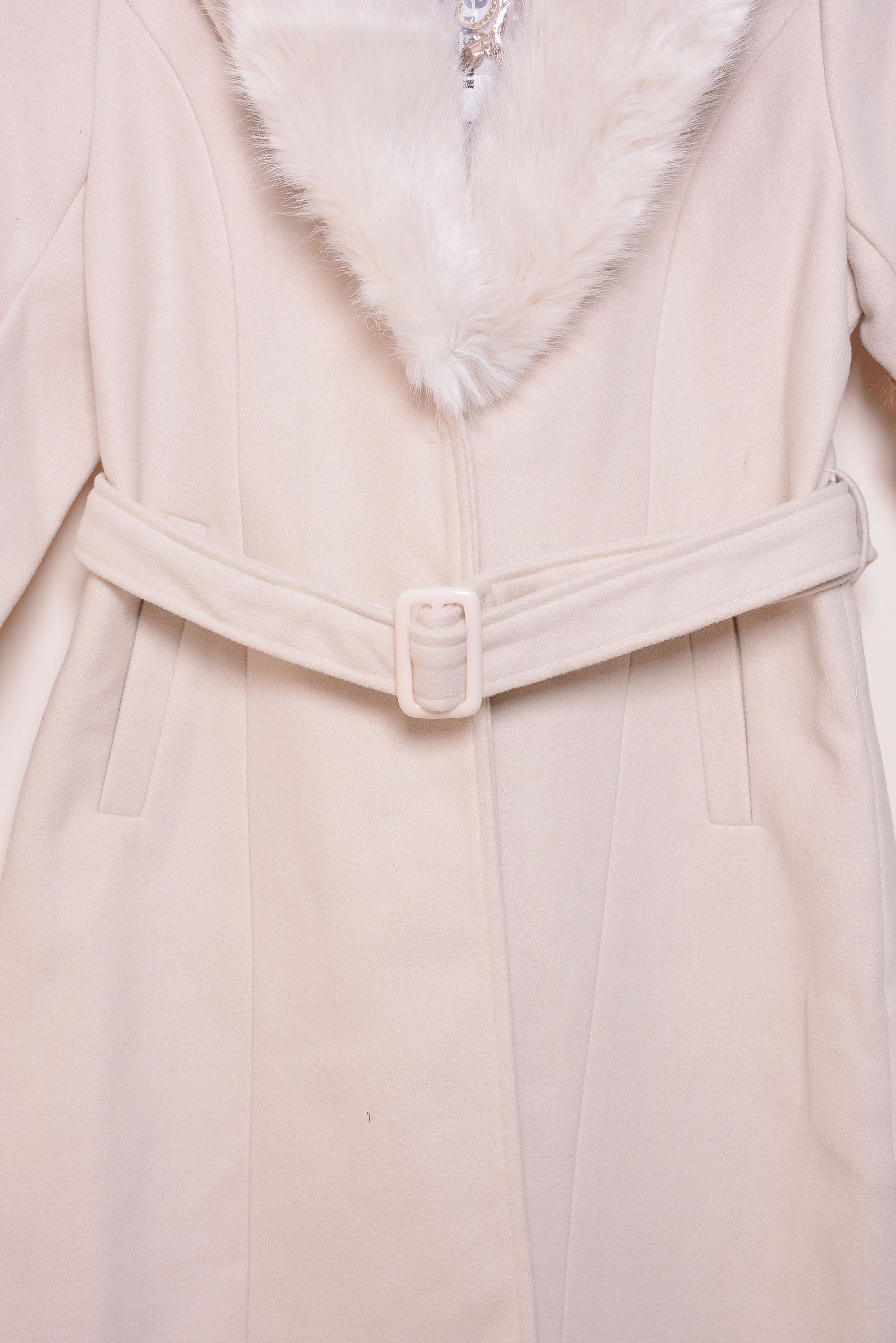 Ladies Winter Long Coats ykn-583 cream XL