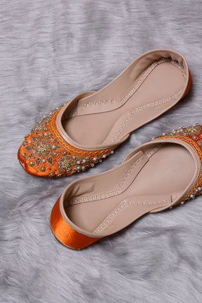 Ladies Ethnic Khussa |Women Foot Wear KH-10 Orange
