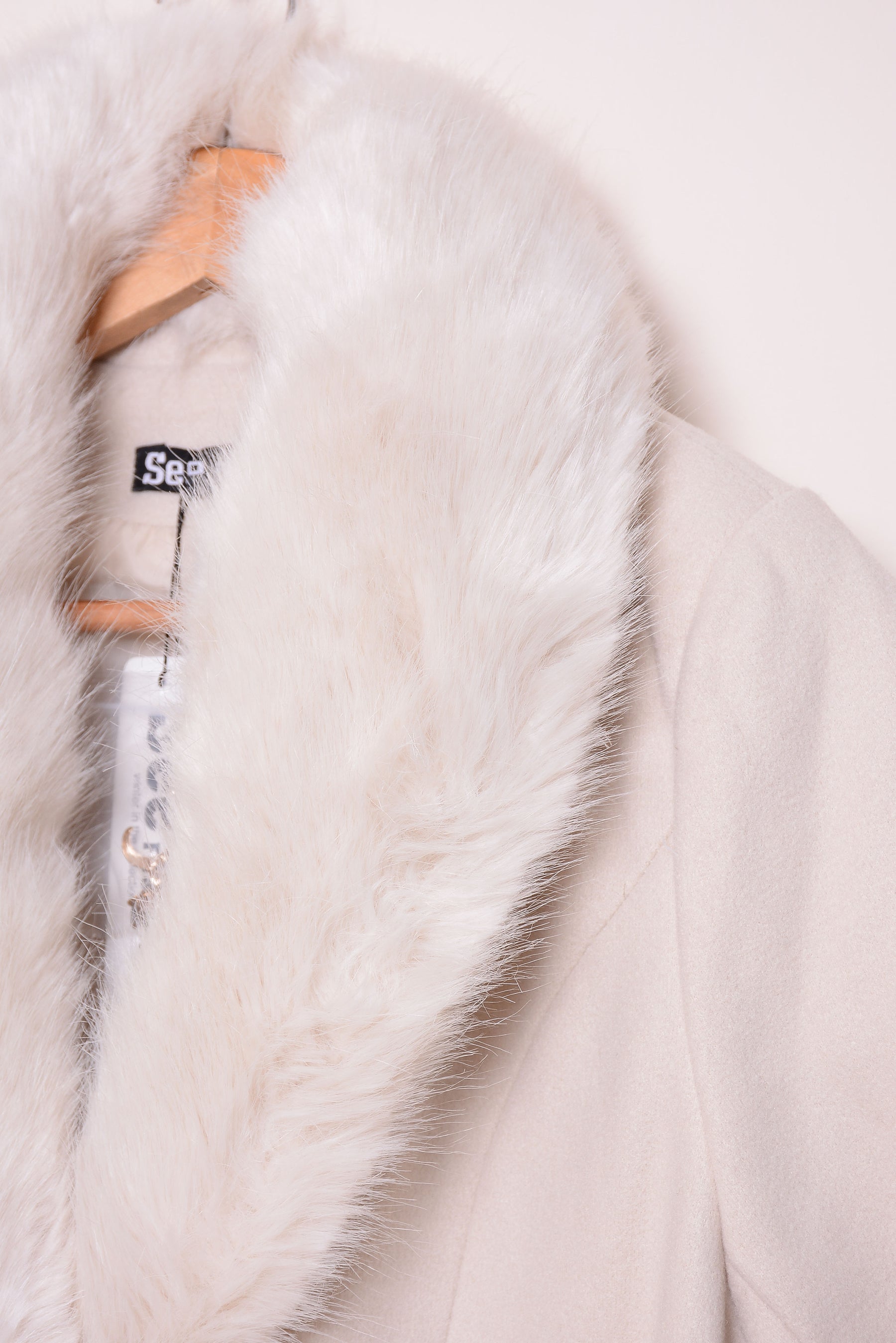 Ladies Winter Long Coats ykn-583 cream XL